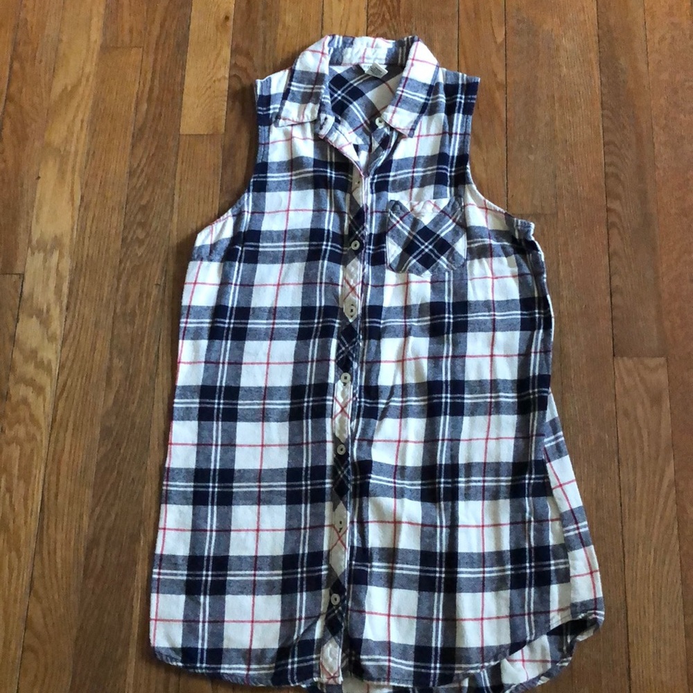 Forever 21 S plaid tank top button up